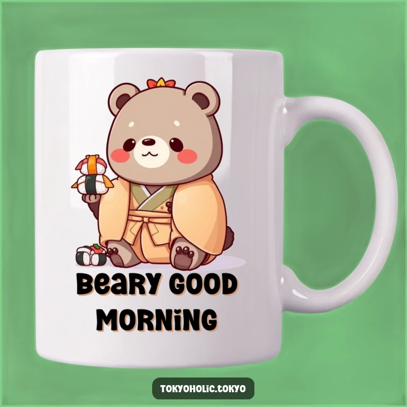 Funny Chubby Bear Sushi Mug: Adorable Bear Kimono Design, Perfect Funny Gift for Foodies
