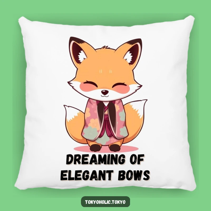 Funny Fox Kimono Pillow: Cozy Bowing Wink Cushion, Perfect Decorative Funny Gift