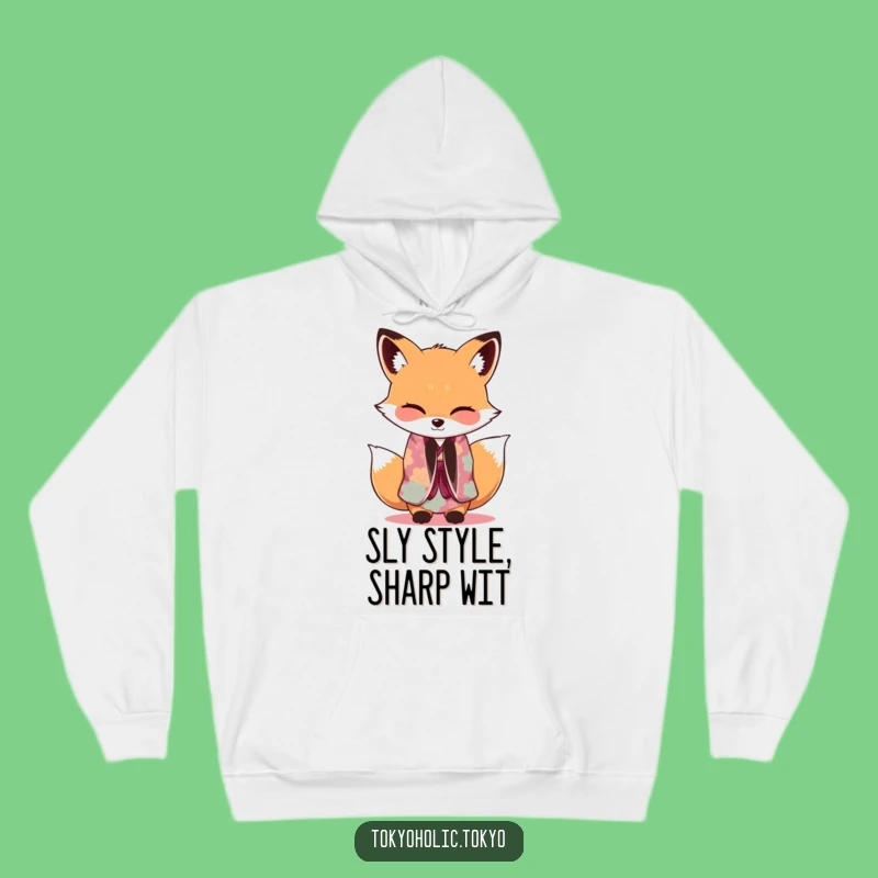 Funny Fox Kimono Hoodie: Cozy Bowing Wink Sweatshirt, Perfect Stylish Funny Gift