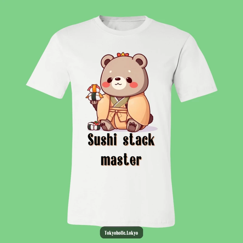 Funny Chubby Bear Sushi T-Shirt: Cute Bear Kimono Tee, Ideal Funny Gift for Sushi Fans