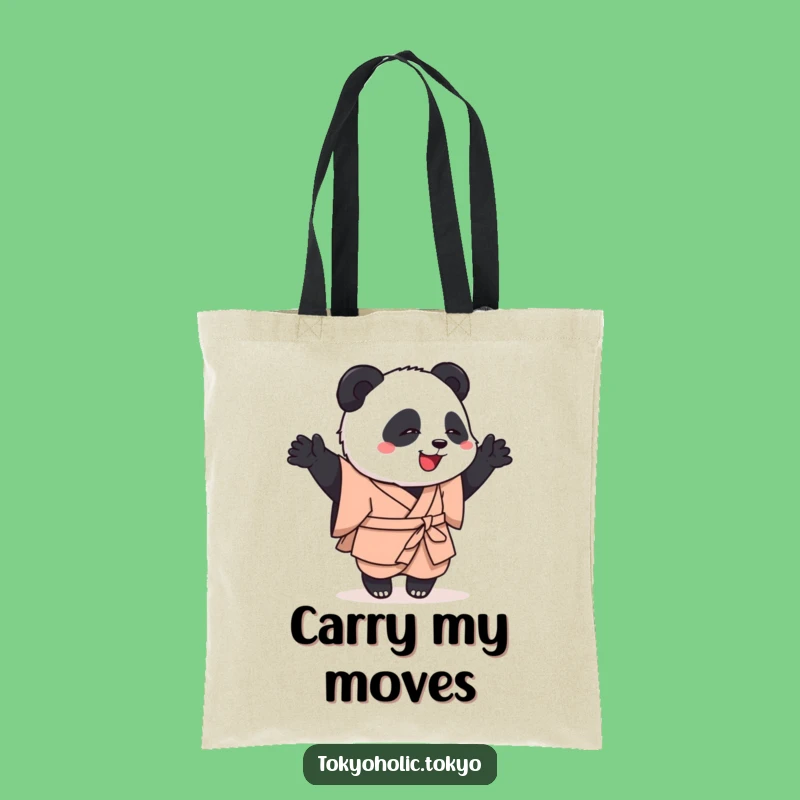 Funny Panda Dance Tote Bag: Stylish Kimono Panda Carryall, Great Funny Gift Idea