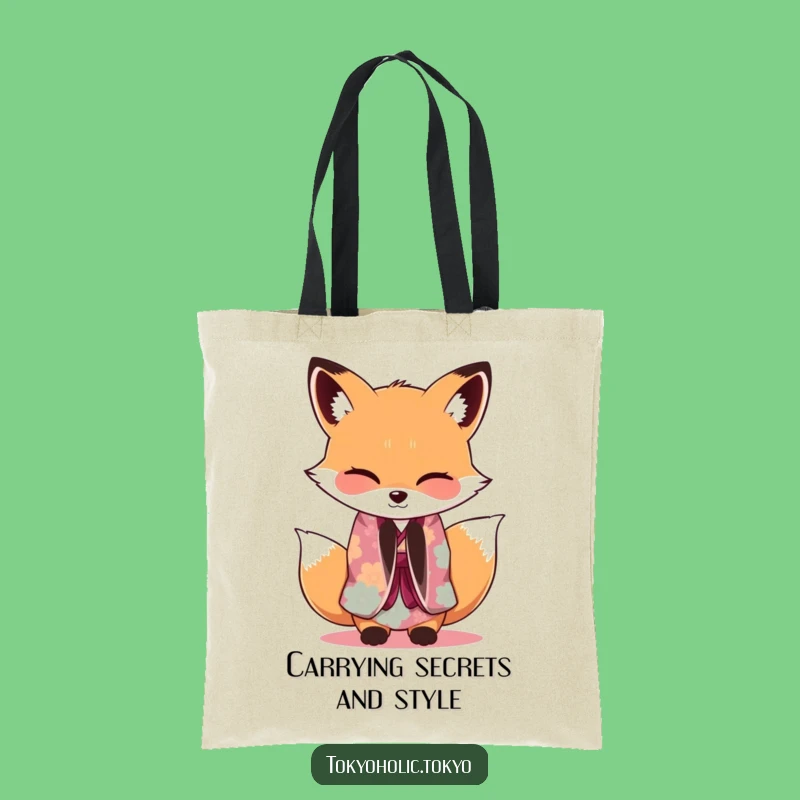 Funny Fox Kimono Tote Bag: Graceful Bowing Wink Bag, Perfect Stylish Funny Gift