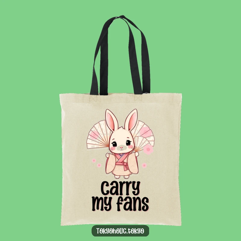 Funny Sweet Bunny Kimono Tote Bag: Chic Peeking Rabbit Carryall, Great Funny Gift Idea